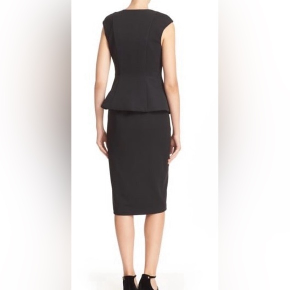 TED BAKER JUMANA Black sleeveless, peplum, zip up dress. Size 10 (TB 4) - Picture 3 of 9